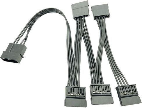 H1111Z 4pin IDE 1 to 5 SATA 15Pin Hard Drive Power Supply Splitter Cable Cord for DIY PC Sever 4-pin to 15-pin Power 60CM(IDE to 5 SATA) in Saudi Arabia