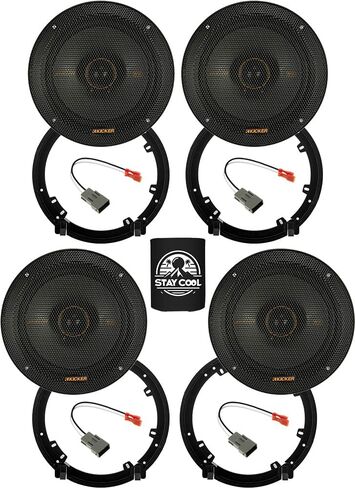 KICKER Speakers 6.5 inch for Acura TSX 2004-2014 Upgrade Kit - 4 Pack of KS Series with Adapters and Harness, Coaxial 6 1/2 Car Audio Front and Rear Door Speaker KSC650, 51KSC6504 in Saudi Arabia