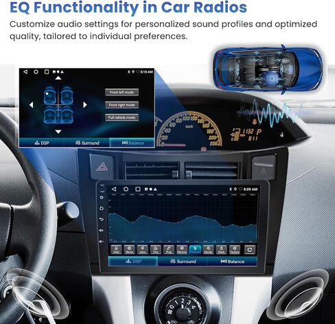 [4G+64G] Car Stereo for Toyota Yaris 2006-2011 with Wireless Carplay Android Auto, 9 Inch HD Touchscreen for Yaris with GPS WiFi Bluetooth FM/RDS Radio EQ Mirror Link SWC Backup Camera MIC in Saudi Arabia