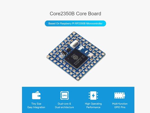 Core2350B Core Board Kit Based on Raspberry Pi RP2350B Dual-core & Dual-Architecture Microcontroller, 2MB PSRAM, 48 × Multi-Function GPIO Pins, Include USB Port Adapter and FFC Cable in Saudi Arabia