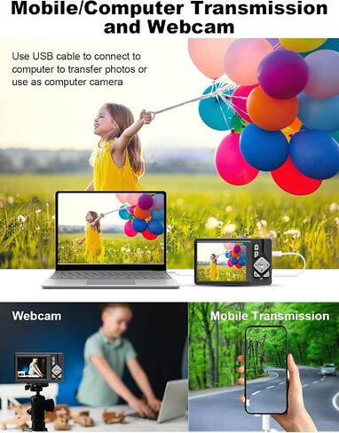 الكاميرا الرقمية-48 ميجابكسل ، FHD 1080p ، 18x Dig Zoom ، Anti-Shake ، 2.83 "LCD ، بطاقة 32 جيجابايت. كاميرا مدونة ، محمولة للسفر. in Saudi Arabia