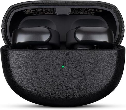 LOPIE Designed for Bose Ultra Leather Case Cover, Handmade Case Fully-Wrapped with Top Grain Leather, Protective Hard Shell Cover for Bose Ultra Open Earbuds - Black in Kuwait