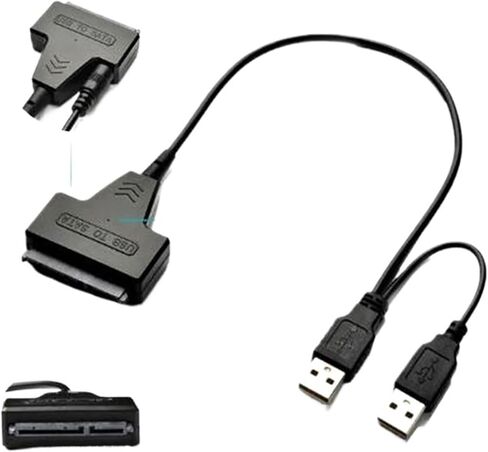 SATA Cable for SSD 2.5 Inch Desktop HDD External Hard Drive USB 3.0 Adapter with Power Supply Port for OS,for in Saudi Arabia
