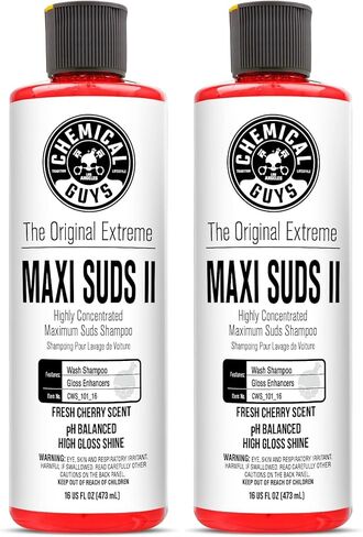 Chemical Guys CWS_101 Maxi-Suds II Foaming Car Wash Soap (Works with Foam Cannons/Guns or Bucket Washes) Safe for Cars, Trucks, Motorcycles, RVs & More, 128 fl oz (1 Gallon), Cherry Scent in Kuwait
