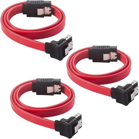 3pcs 7pin cable sata data cable 90 درجة مع مفتاح المعادن ذكر إلى الزاوية اليمنى للذكور ل SSD HDD in Saudi Arabia