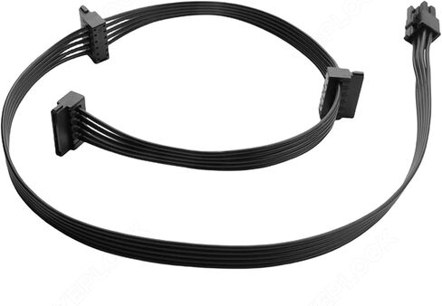 6Pin to 3X SATA Angled SSD HDD Power Cable for RM650i RM750i RM850i RM1000i RM-i TY>pe 4 Modular Powers, 18AWG 50+15+15CM in Saudi Arabia