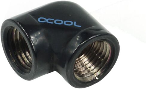 Alphacool G1/4 Female to Female L-Connector - Black (17042) in Saudi Arabia
