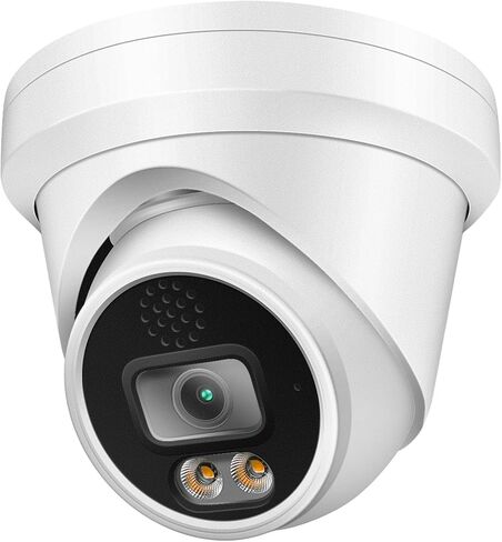 4K 8MP POE IP Turret Dome Camera مع الميكروفون ، زاوية عريضة 2.8 مم ، 24/7 رؤية ليلية كاملة ، الضوء المزدوج ، كاميرا أمان داخلية IP67 IP67 in Kuwait