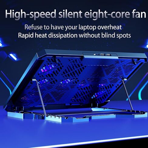لوحة تبريد الكمبيوتر المحمول لأجهزة الكمبيوتر المحمولة للألعاب Dell Inspiron 3590 ، وبرودة كمبيوتر محمول مع 8 مراوح ، وسرعة قابلة للتعديل ، وضبط الطول 5 مستويات ، صامت صامت ، حامل هاتف مدمج in Saudi Arabia