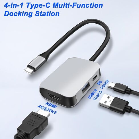 XMSJSIY USB Type-C HUB 3 في 1 محول فاصل متعدد الأطوار مع 4K HDMI و 5GBPS USB 3.0 و 100W TYPE-C PD نقل البيانات السريعة والشحن للكمبيوتر المحمول ، الكمبيوتر ، الهاتف التلفزيوني -1pcs in Kuwait