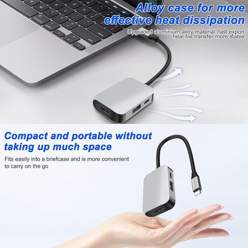 XMSJSIY USB Type-C HUB 3 في 1 محول فاصل متعدد الأطوار مع 4K HDMI و 5GBPS USB 3.0 و 100W TYPE-C PD نقل البيانات السريعة والشحن للكمبيوتر المحمول ، الكمبيوتر ، الهاتف التلفزيوني -1pcs in Kuwait