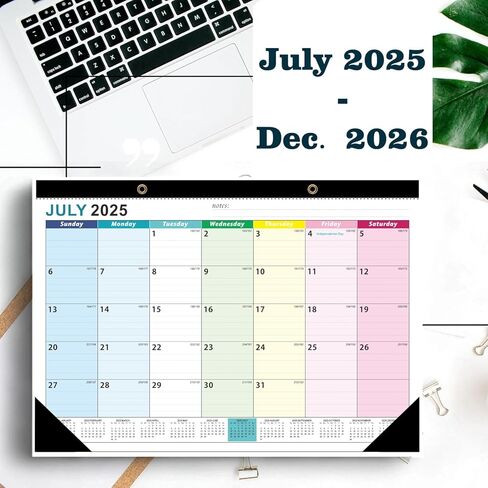 تقويم مكتب 2024-2025 تقويم مكتبي شهري من يناير 2024 إلى يونيو 2025 10 بوصة × 8 بوصة تقويم مكتبي قابل للطي مع ورق سميك قوي مزدوج الأسلاك وكتل كتابة للعام الجديد وعيد الميلاد in Kuwait