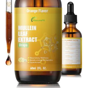 Mullein Drops for Lungs Liquid - Support Respiratory Herbal Supplement,Mullein Leaf Extract for Lungs Cleanse with Cordyceps, Marshmallow Root & Licorice Root Extract 4 fl oz 2 Pack in Saudi Arabia