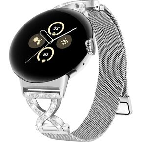 النطاق المغناطيسي المعدني متوافق مع Google Pixel Watch 4/3 41 مم ، حلقة شبكية مقاومة للضرب مع نساء X-shape لـ Google Pixel 4/3/2/1 in Kuwait