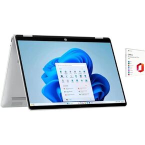 HP OmniBook 5 Flip 2-in-1 14" Full HD+ Touch-Screen Laptop | Intel Core 5 120U|Intel Graphics| Copilot | Webcam| Silver | 8GB RAM DDR5 | 1024GB SSD |Windows 11 Pro |Bundle with Microsoft Office 2021 in Kuwait