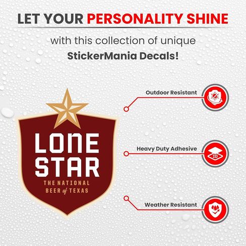 Lone Star Bumper Car Sticker Set - 3 Pack Lone Star Stickers Beer Lovers - Vintage Beer Stickers - Indoor & Outdoor Durable Vinyl Sticker, Weather Resistant Vinyl Decals, Classic Lone Star Beer Decal in Saudi Arabia