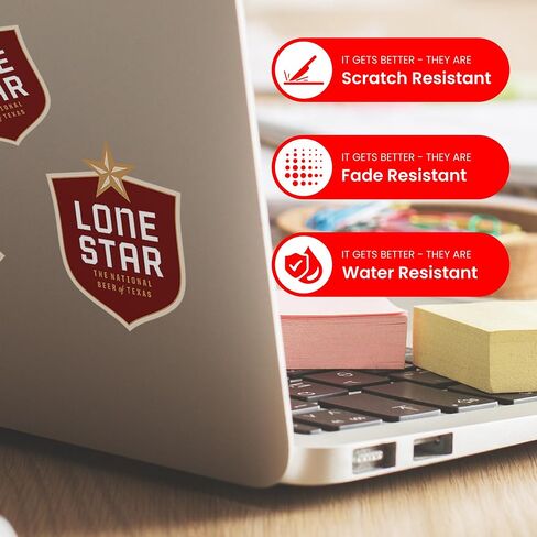 Lone Star Bumper Car Sticker Set - 3 Pack Lone Star Stickers Beer Lovers - Vintage Beer Stickers - Indoor & Outdoor Durable Vinyl Sticker, Weather Resistant Vinyl Decals, Classic Lone Star Beer Decal in Saudi Arabia