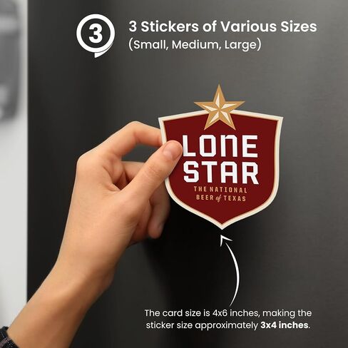Lone Star Bumper Car Sticker Set - 3 Pack Lone Star Stickers Beer Lovers - Vintage Beer Stickers - Indoor & Outdoor Durable Vinyl Sticker, Weather Resistant Vinyl Decals, Classic Lone Star Beer Decal in Saudi Arabia