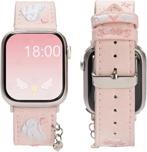 Geekshare Watch Band for Apple Watch Series 1-9 SE 42/44/45mm ، حزام Watch Axford بديل قابل للتعديل متوافق مع Apple Watch for Women Men - Star Wings Series in Saudi Arabia
