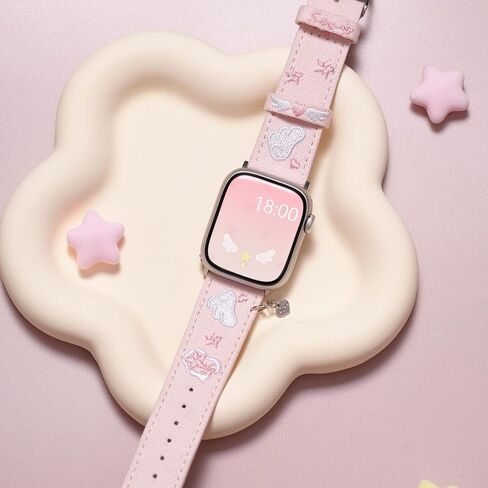 Geekshare Watch Band for Apple Watch Series 1-9 SE 42/44/45mm ، حزام Watch Axford بديل قابل للتعديل متوافق مع Apple Watch for Women Men - Star Wings Series in Saudi Arabia