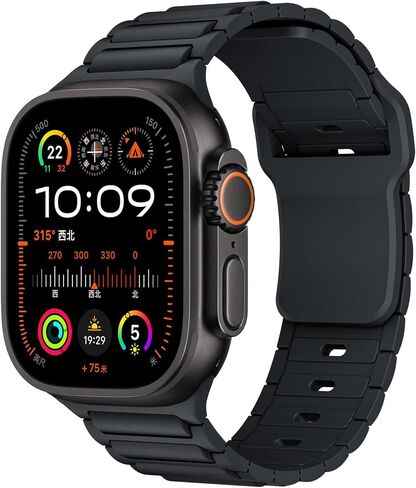 Sport Band for Apple Watch Bands for Men 44mm 45mm 46mm 49mm 42mm, Soft Silicone Replacement Strap Wristbands Compatible with IWatch Series 10 9 8 7 6 5 4 3/SE 2nd/Ultra 2 in Saudi Arabia