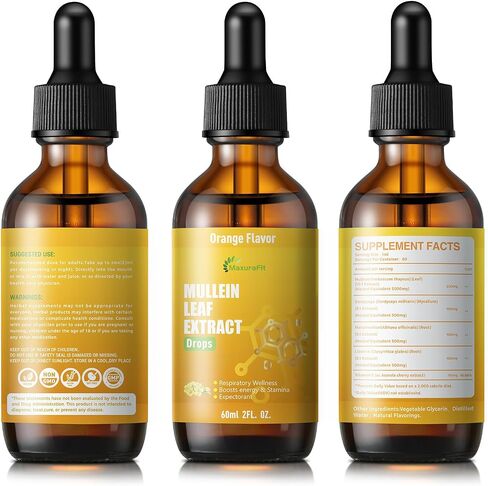 قطرات Mullein لسائل الرئتين - دعم ملحق الأعشاب الجهاز التنفسي ، مستخلص أوراق Mullein لتنظيف الرئتين مع Cordyceps ، جذر الجذر والعرق الخقيل 4 Fl Oz 2 Pack in Saudi Arabia