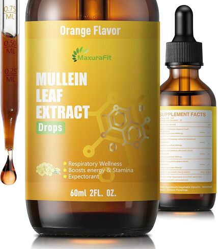 قطرات Mullein لسائل الرئتين - دعم ملحق الأعشاب الجهاز التنفسي ، مستخلص أوراق Mullein لتنظيف الرئتين مع Cordyceps ، جذر الجذر والعرق الخقيل 4 Fl Oz 2 Pack in Saudi Arabia