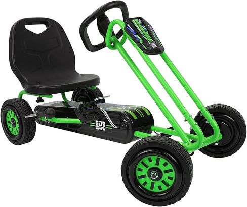 Crew Rocket Pedal Go Kart - Red | Pedal Car | Ride On Toys for Boys & Girls with Ergonomic Adjustable Seat & Sharp Handling, Ages 4+ (U918002), Large in Kuwait