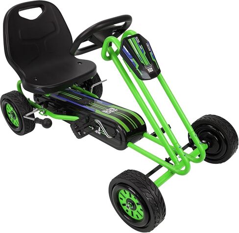 Crew Rocket Pedal Go Kart - Red | Pedal Car | Ride On Toys for Boys & Girls with Ergonomic Adjustable Seat & Sharp Handling, Ages 4+ (U918002), Large in Kuwait