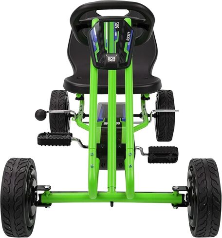 Crew Rocket Pedal Go Kart - Red | Pedal Car | Ride On Toys for Boys & Girls with Ergonomic Adjustable Seat & Sharp Handling, Ages 4+ (U918002), Large in Kuwait