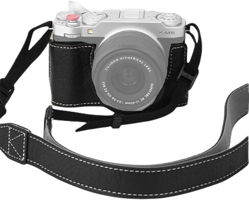 مجموعة حالة الكاميرا الواقية ل fujifilm x-m5 ، نصف علبة جلدية لكاميرا fujifilm x-m5 ، مع حزام الكتف (أسود) in Kuwait