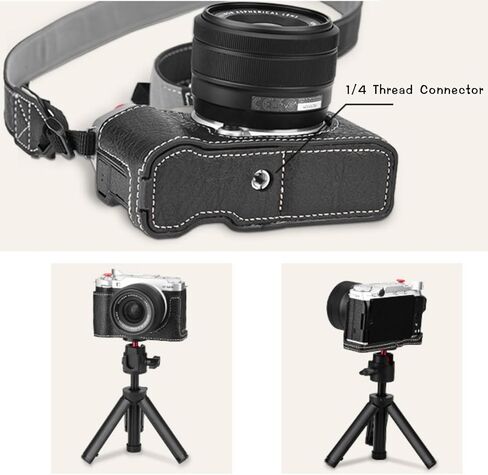 مجموعة حالة الكاميرا الواقية ل fujifilm x-m5 ، نصف علبة جلدية لكاميرا fujifilm x-m5 ، مع حزام الكتف (أسود) in Kuwait