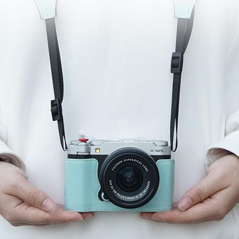 مجموعة حالة الكاميرا الواقية ل fujifilm x-m5 ، نصف علبة جلدية لكاميرا fujifilm x-m5 ، مع حزام الكتف (أسود) in Kuwait
