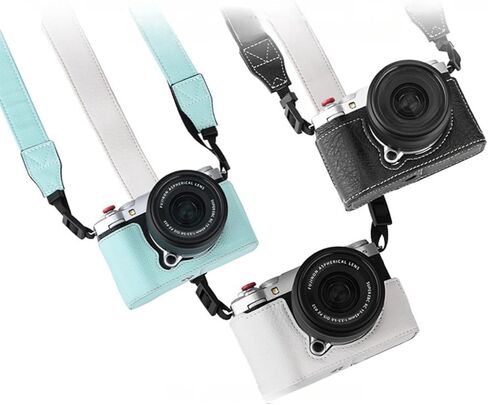 مجموعة حالة الكاميرا الواقية ل fujifilm x-m5 ، نصف علبة جلدية لكاميرا fujifilm x-m5 ، مع حزام الكتف (أسود) in Kuwait
