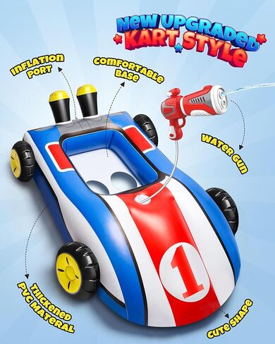 مجموعة HopeRock المكونة من قطعتين من عوامة حمام السباحة مع مسدس مياه، ألعاب قابلة للنفخ على شكل طائرة للسباحة للأطفال الصغار للأولاد والبنات للأعمار من 3 إلى 8 سنوات in Kuwait