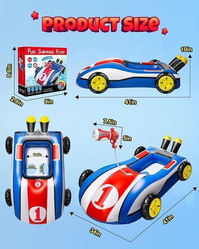 مجموعة HopeRock المكونة من قطعتين من عوامة حمام السباحة مع مسدس مياه، ألعاب قابلة للنفخ على شكل طائرة للسباحة للأطفال الصغار للأولاد والبنات للأعمار من 3 إلى 8 سنوات in Kuwait