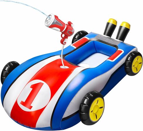 مجموعة HopeRock المكونة من قطعتين من عوامة حمام السباحة مع مسدس مياه، ألعاب قابلة للنفخ على شكل طائرة للسباحة للأطفال الصغار للأولاد والبنات للأعمار من 3 إلى 8 سنوات in Kuwait