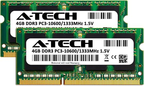 A-Tech 8GB Kit (2x4GB) RAM لـ Dell Latitude E4310 ، E5410 ، E6410 ، E6410 ATG ، XT3 | DDR3 1333MHz PC3-10600 SODIMM 1.5V ترقية ذاكرة غير ECC in Saudi Arabia