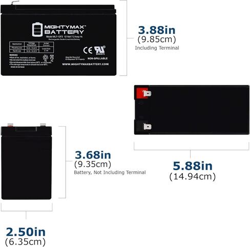 Mighty Max Battery 12V 7Ah F2 Replacement Battery for APC Back-UPS XS1500 RBC109 PS-1290-2 Pack in Kuwait