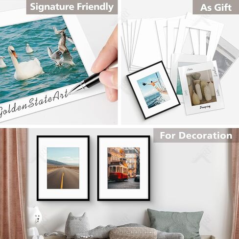 Golden State Art, 10 Pack 16x20 Mat for 11x14 Pictures with Backing & Bags in Kuwait