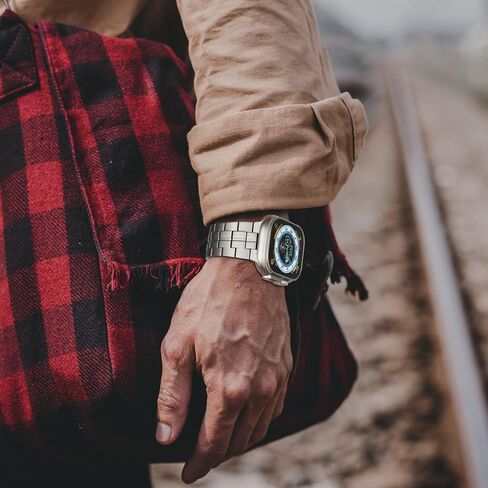 شريط التيتانيوم متوافق مع متوافق مع Apple Watch Ultra 2/1 49mm 46mm 45mm 44mm 42mm 42mm Iwatch Ultra Series 10/9/8/7/SE/6/5/4/3 in Kuwait