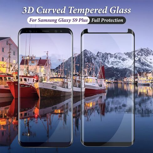 2 Pack Galaxy S9 Plus Screen Protector, Tempered Glass [3D Curved] [Full Coverage] [Anti Scratch][HD Clear] Screen Protector for Samsung Galaxy S9 Plus in Saudi Arabia