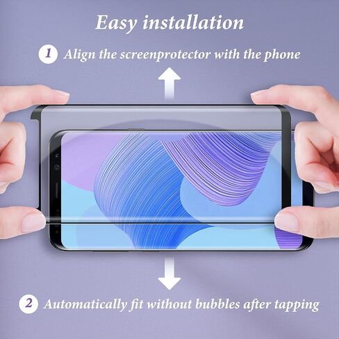 2 Pack Galaxy S9 Plus Screen Protector, Tempered Glass [3D Curved] [Full Coverage] [Anti Scratch][HD Clear] Screen Protector for Samsung Galaxy S9 Plus in Saudi Arabia