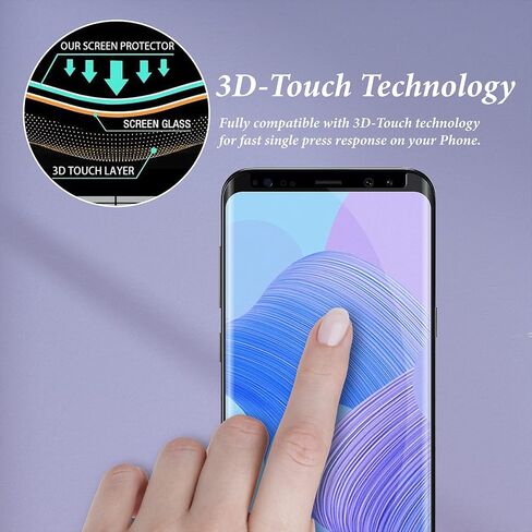 2 Pack Galaxy S9 Plus Screen Protector, Tempered Glass [3D Curved] [Full Coverage] [Anti Scratch][HD Clear] Screen Protector for Samsung Galaxy S9 Plus in Saudi Arabia