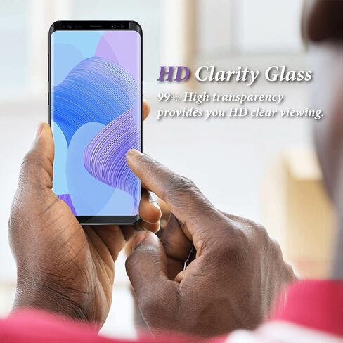 2 Pack Galaxy S9 Plus Screen Protector, Tempered Glass [3D Curved] [Full Coverage] [Anti Scratch][HD Clear] Screen Protector for Samsung Galaxy S9 Plus in Saudi Arabia