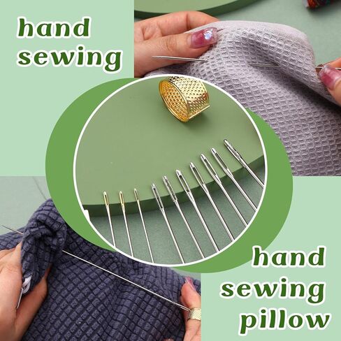 38 Pcs Long Sewing Needles Set 3.9 inch to 6.8 inch Large Eye Stitching Needles Upholstery Needles Sack Needle Triangle Needle Curved Needle Doll Making for Quilting Darning in Kuwait