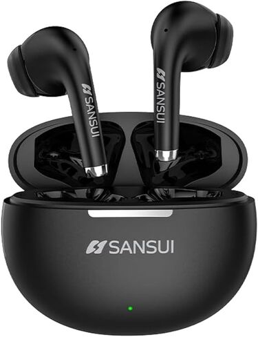 SANSUI W6 True Wireless Earbuds,Active Noise Cancellation,13mm Drivers with Big Bass,Bluetooth 5.4,30H Long Playtime,IPX7 Water-Resistant,Bluetooth Earbuds for Laptop Pad Phones Sports,Black in Kuwait