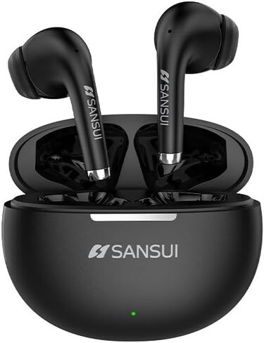 SANSUI W6 True Wireless Earbuds,Active Noise Cancellation,13mm Drivers with Big Bass,Bluetooth 5.4,30H Long Playtime,IPX7 Water-Resistant,Bluetooth Earbuds for Laptop Pad Phones Sports,Black in Kuwait