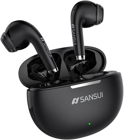 SANSUI W6 True Wireless Earbuds,Active Noise Cancellation,13mm Drivers with Big Bass,Bluetooth 5.4,30H Long Playtime,IPX7 Water-Resistant,Bluetooth Earbuds for Laptop Pad Phones Sports,Black in Kuwait