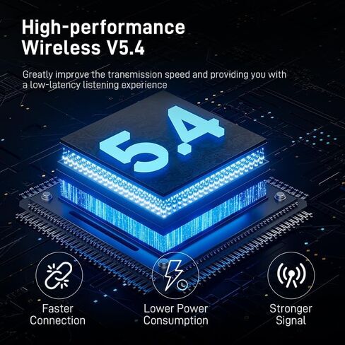 SANSUI W6 True Wireless Earbuds,Active Noise Cancellation,13mm Drivers with Big Bass,Bluetooth 5.4,30H Long Playtime,IPX7 Water-Resistant,Bluetooth Earbuds for Laptop Pad Phones Sports,Black in Kuwait